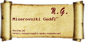 Miserovszki Gedő névjegykártya